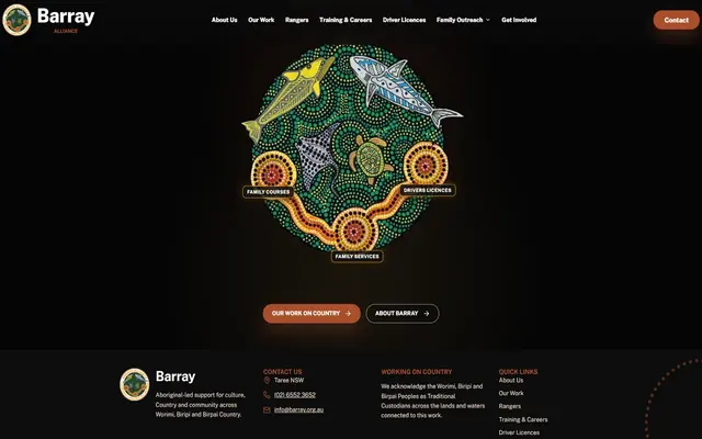 Screenshot of the Barray Alliance website