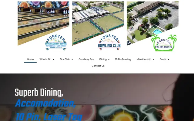 Screenshot of the Forster Bowling Club website